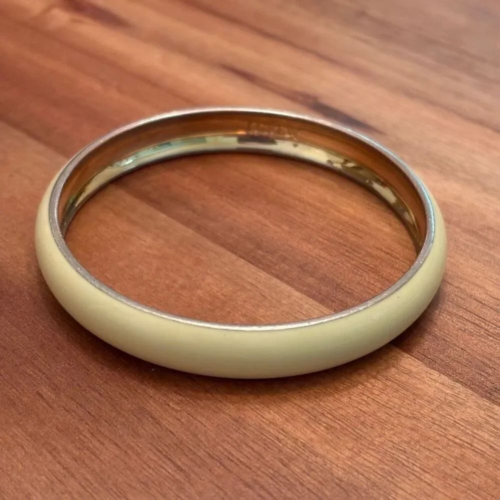 J.Crew | Cream Enamel Bangle Bracelet | 2.5” Diameter